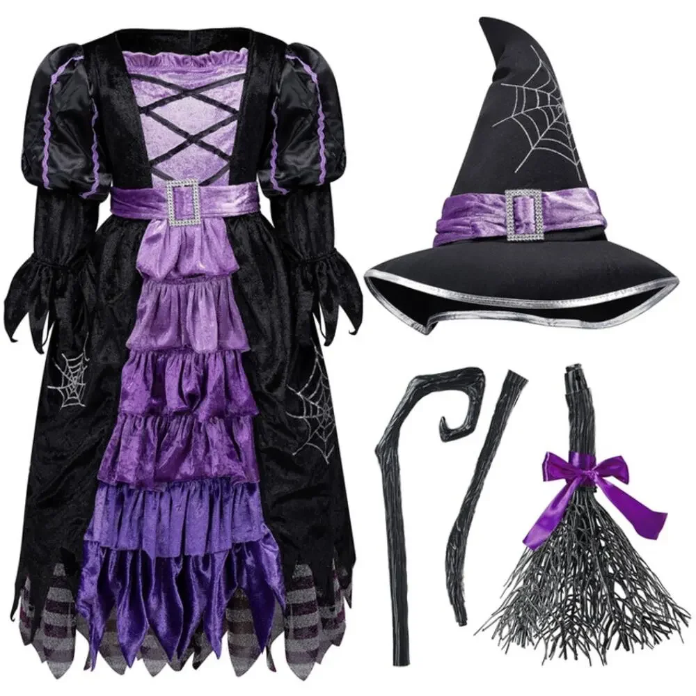 Spooktacular Purple Witch Dress with Broom S
